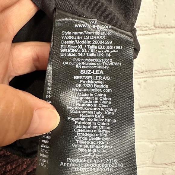 YAS Rush sheer long sleeve pleated drop waist tiered dress, sz XL, NWT $129 - Picture 6 of 8